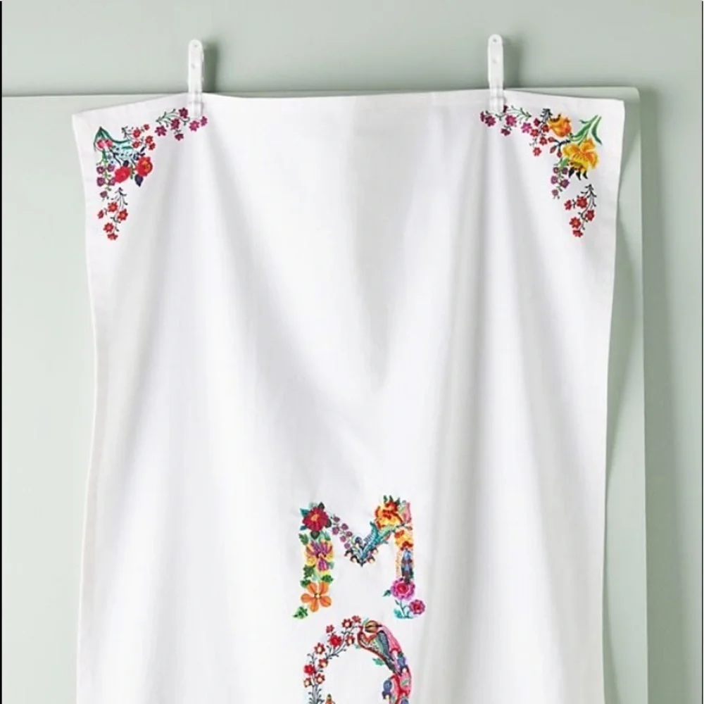 Anthropologie Nathalie Lete Mom Embroidered  Dish Towel